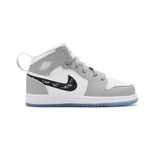 Air Jordan 1 Mid Enfant Dior Edition, Baskets Mi-Montantes en Cuir, Amorti Air