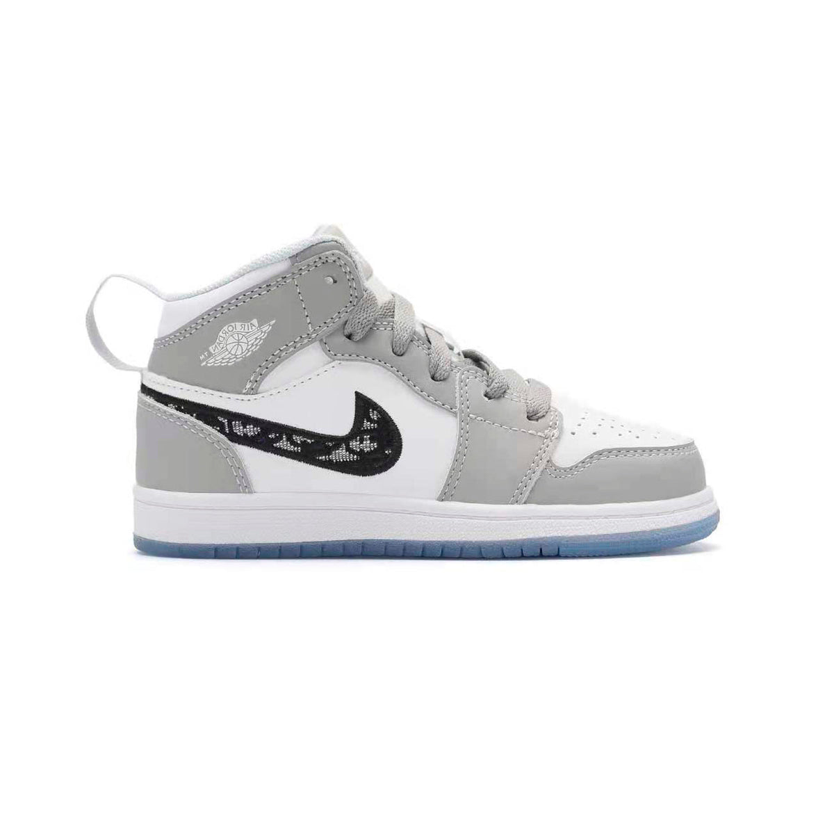 Jordan Air Jordan 1 Mid Dior Edition baskets mi-montantes enfant en cuir multicolore, vue de profil