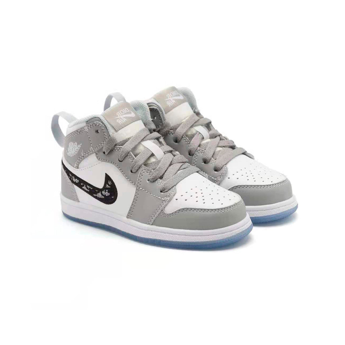 Jordan Air Jordan 1 Mid Dior Edition baskets mi-montantes enfant en cuir multicolore, vue de face