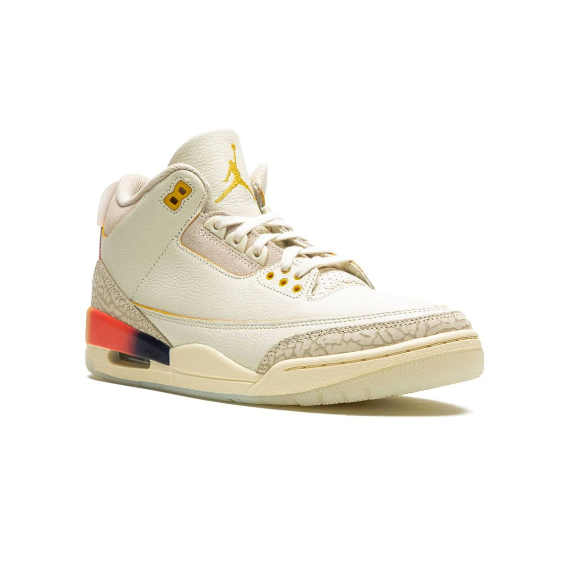 Air Jordan 3 J Balvin Sunset baskets homme et femme en daim orange, vue de face