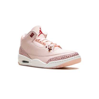Air Jordan 3 Valentine's Day Treat Yourself baskets homme et femme en cuir noir rouge, vue de face