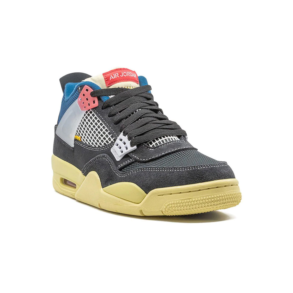 Air Jordan 4 Union Off Noir baskets homme et femme en cuir multicolore, vue de face