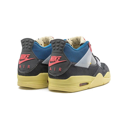 Air Jordan 4 Union Off Noir baskets homme et femme en cuir multicolore, détail semelle