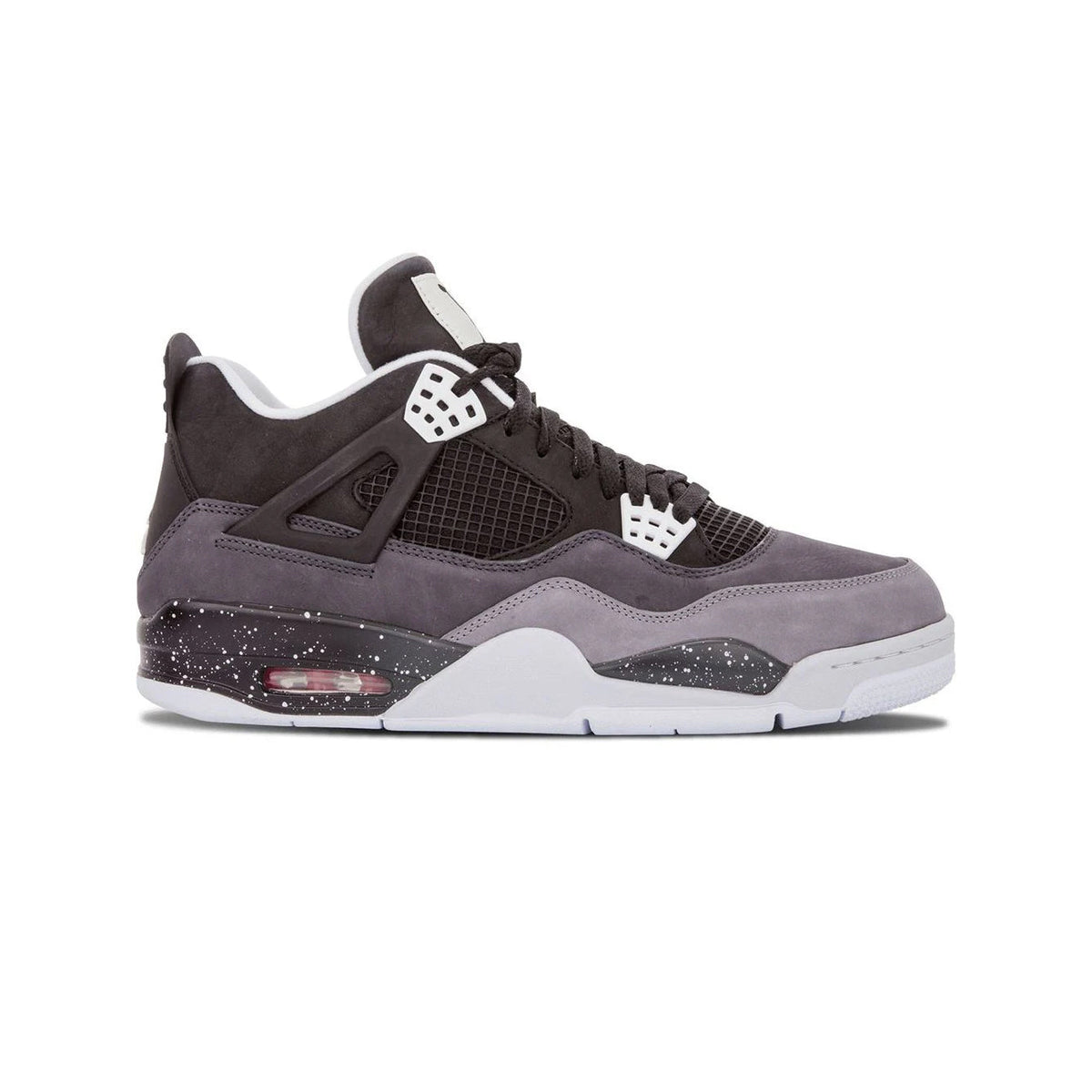 Air Jordan 4 Union Fear Pack baskets homme et femme en daim noir gris, vue de profil