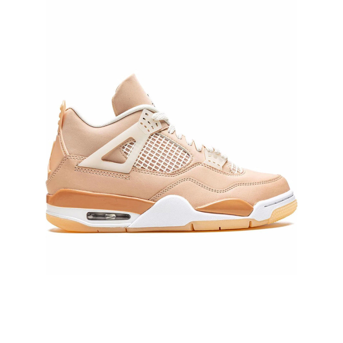 Air Jordan 4 Shimmer baskets femme en cuir rose, vue de profil