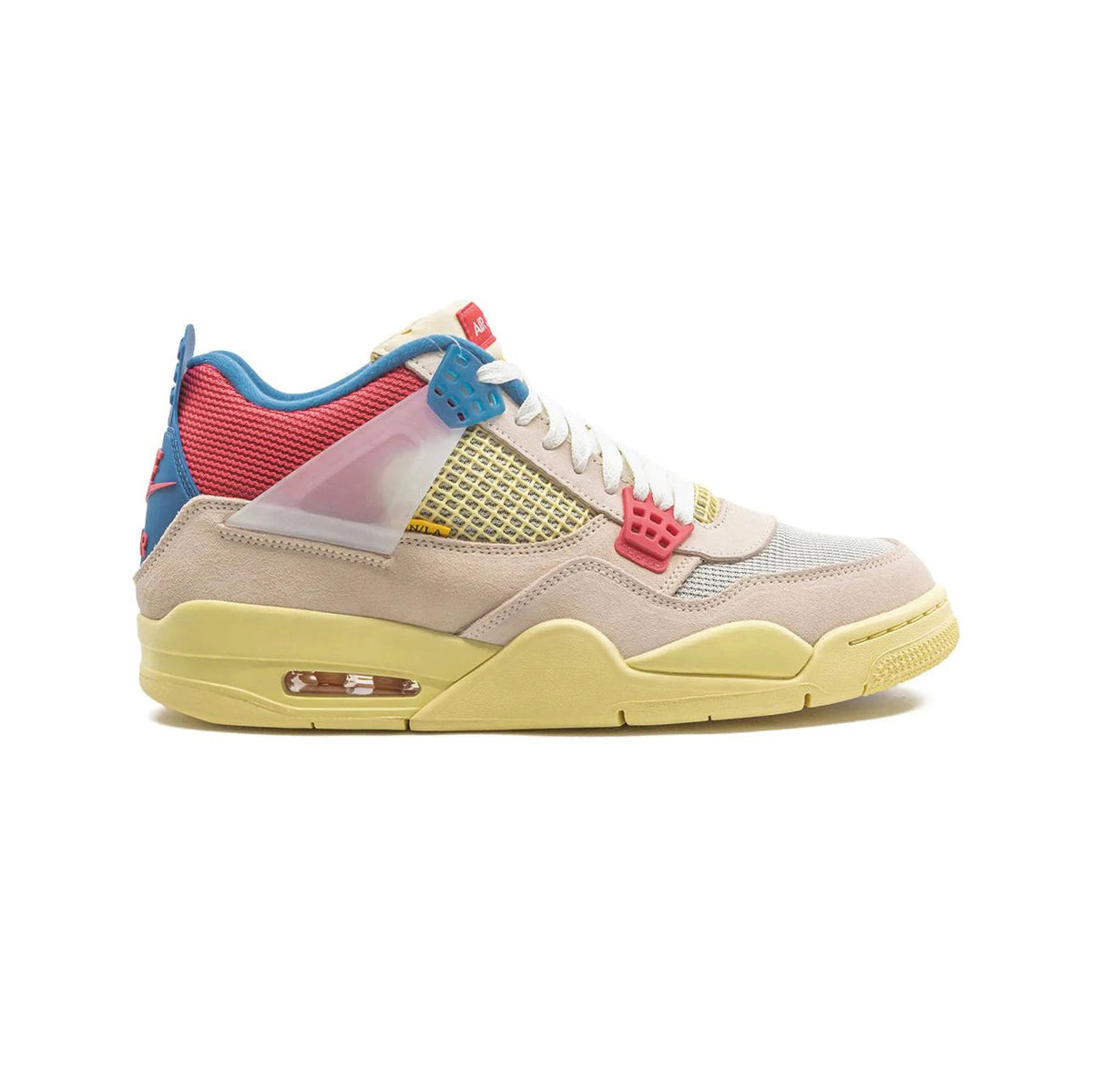 Air Jordan 4 Guava Ice baskets homme et femme en cuir rose, vue de profil