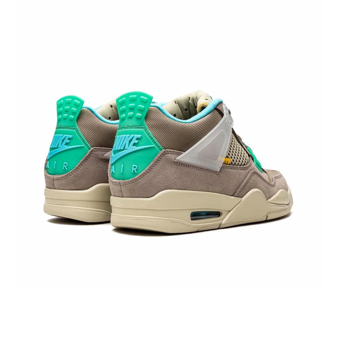 Air Jordan 4 Union Taupe Haze baskets homme et femme en cuir beige, détail semelle