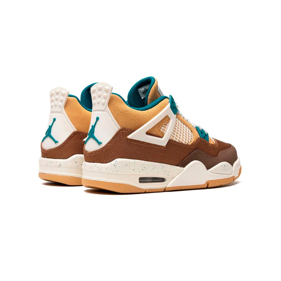Air Jordan 4 Cacao Wow baskets homme et femme en cuir marron, détail semelle