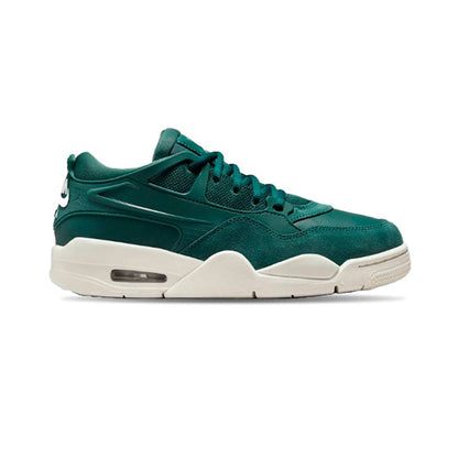 Air Jordan 4 RM Oxidized Green baskets homme et femme en cuir vert, vue de profil