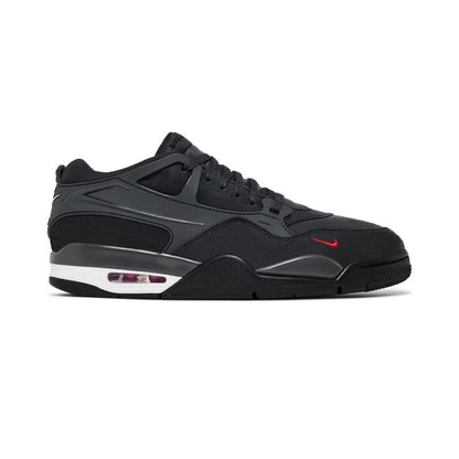 Air Jordan 4 RM Driveway Grey baskets homme et femme en cuir gris, vue de profil