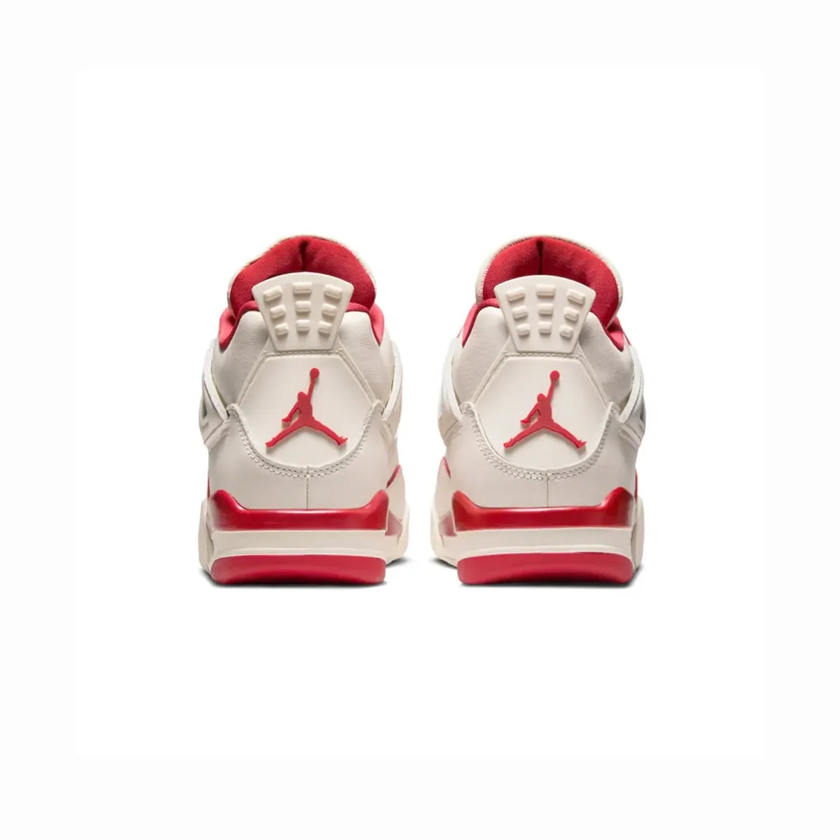 Air Jordan 4 Valentine's Day Sierra Red baskets homme et femme en cuir rouge, détail semelle