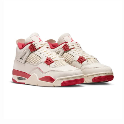 Air Jordan 4 Valentine's Day Sierra Red baskets homme et femme en cuir rouge, vue de face