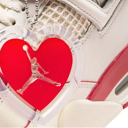 Air Jordan 4 Valentine's Day Sierra Red baskets homme et femme en cuir rouge, vue arrière