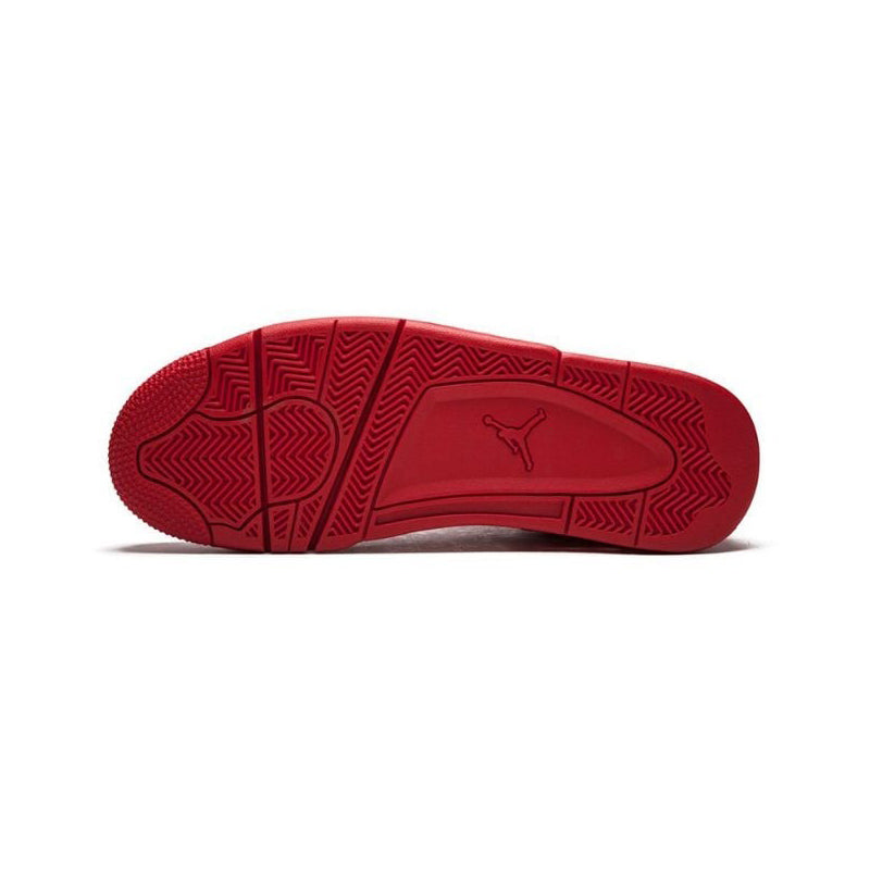 Air Jordan 4 11Lab4 University Red baskets homme et femme en cuir verni rouge bleu, vue arrière