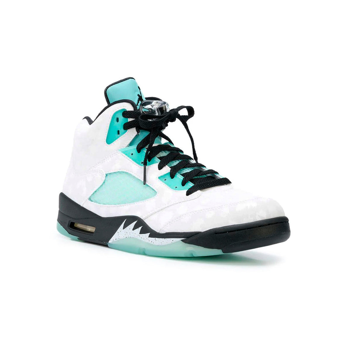 Air Jordan 5 Island Green baskets homme et femme en cuir vert, vue de face