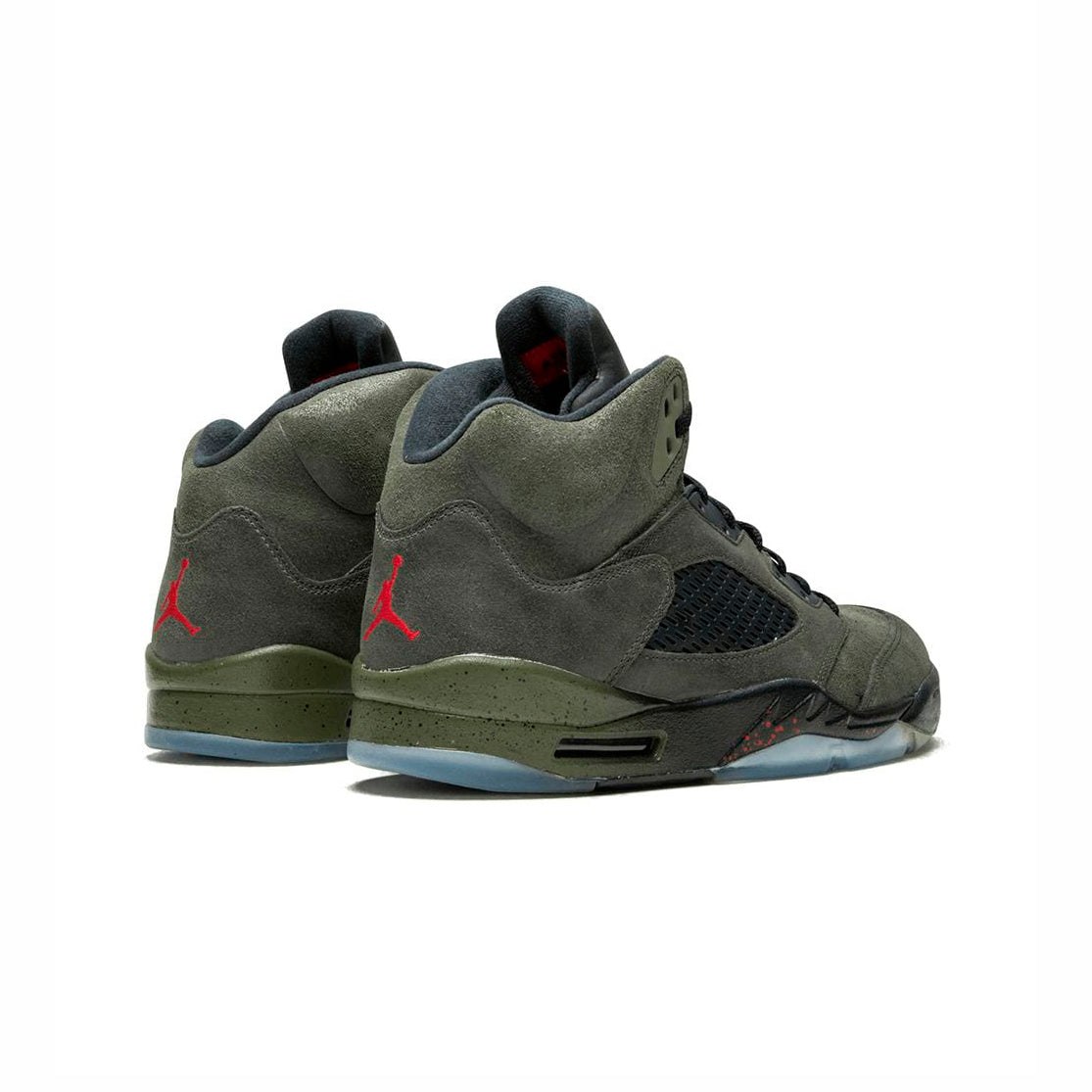 Air Jordan 5 Fear Pack baskets homme et femme en cuir noir gris, détail semelle
