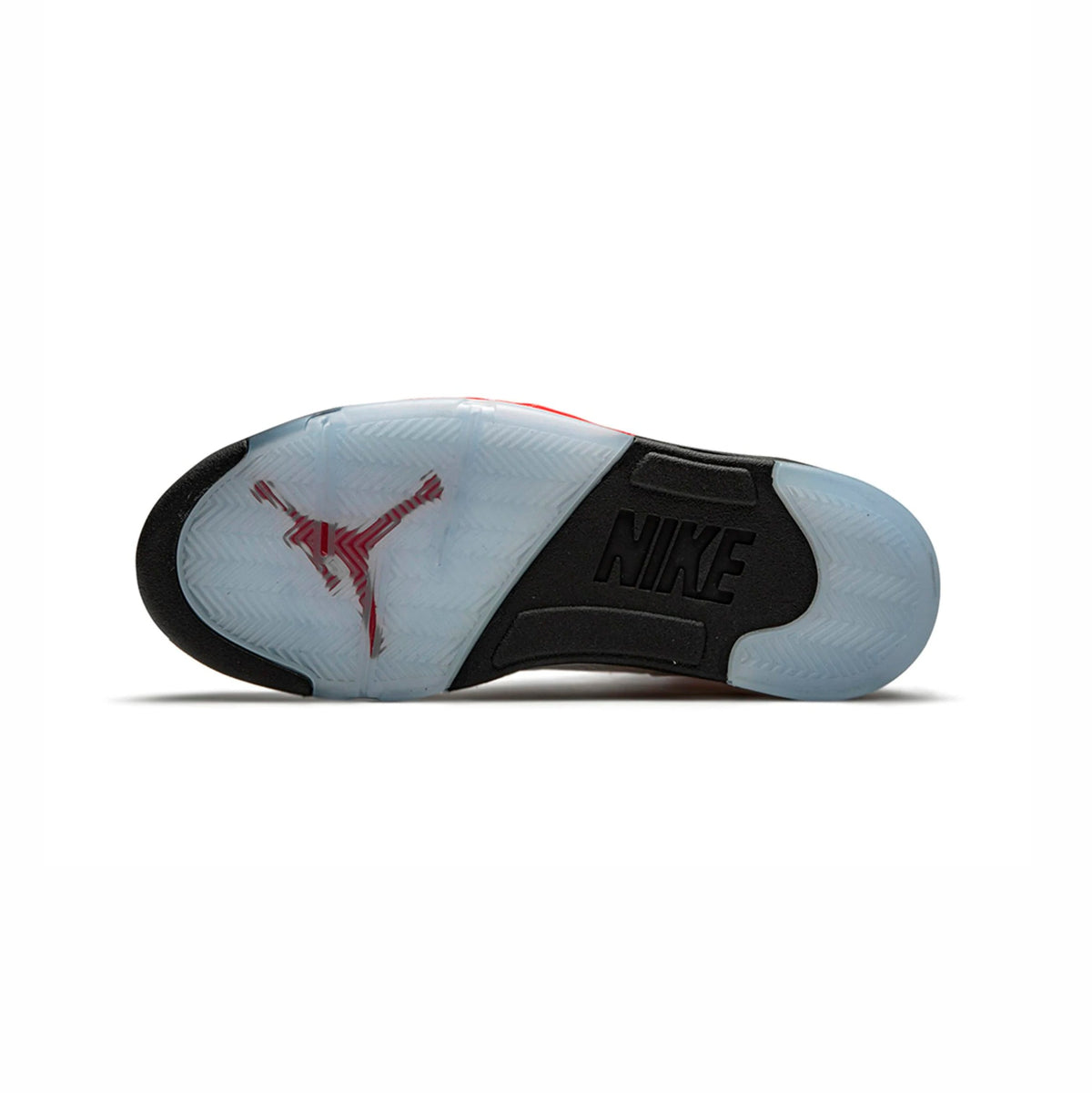 Air Jordan 5 Fire Red Silver Tongue baskets homme et femme en cuir rouge argent, vue arrière