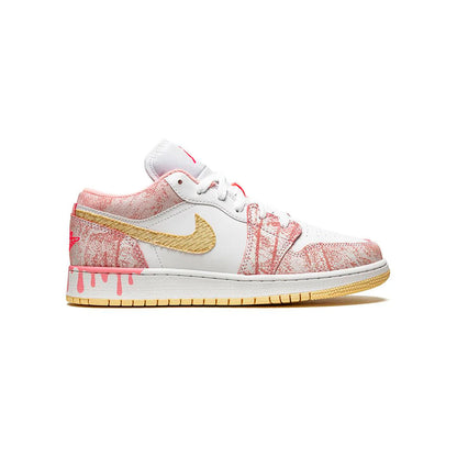 Air Jordan 1 High Paint Drip baskets montantes femme en cuir multicolore, vue de profil