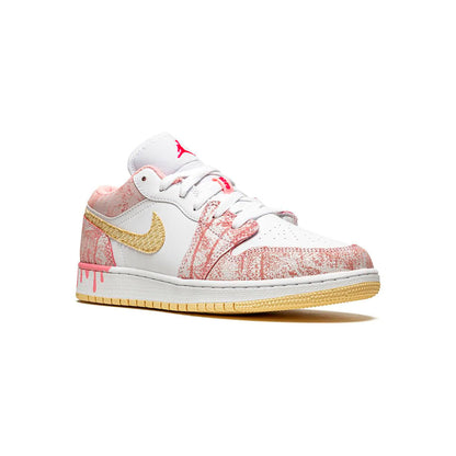 Air Jordan 1 High Paint Drip baskets montantes femme en cuir multicolore, vue de face