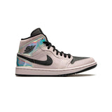 Air Jordan 1 Mid Powder Iridescent – Baskets Mi-Montantes Homme Femme Cuir et Daim