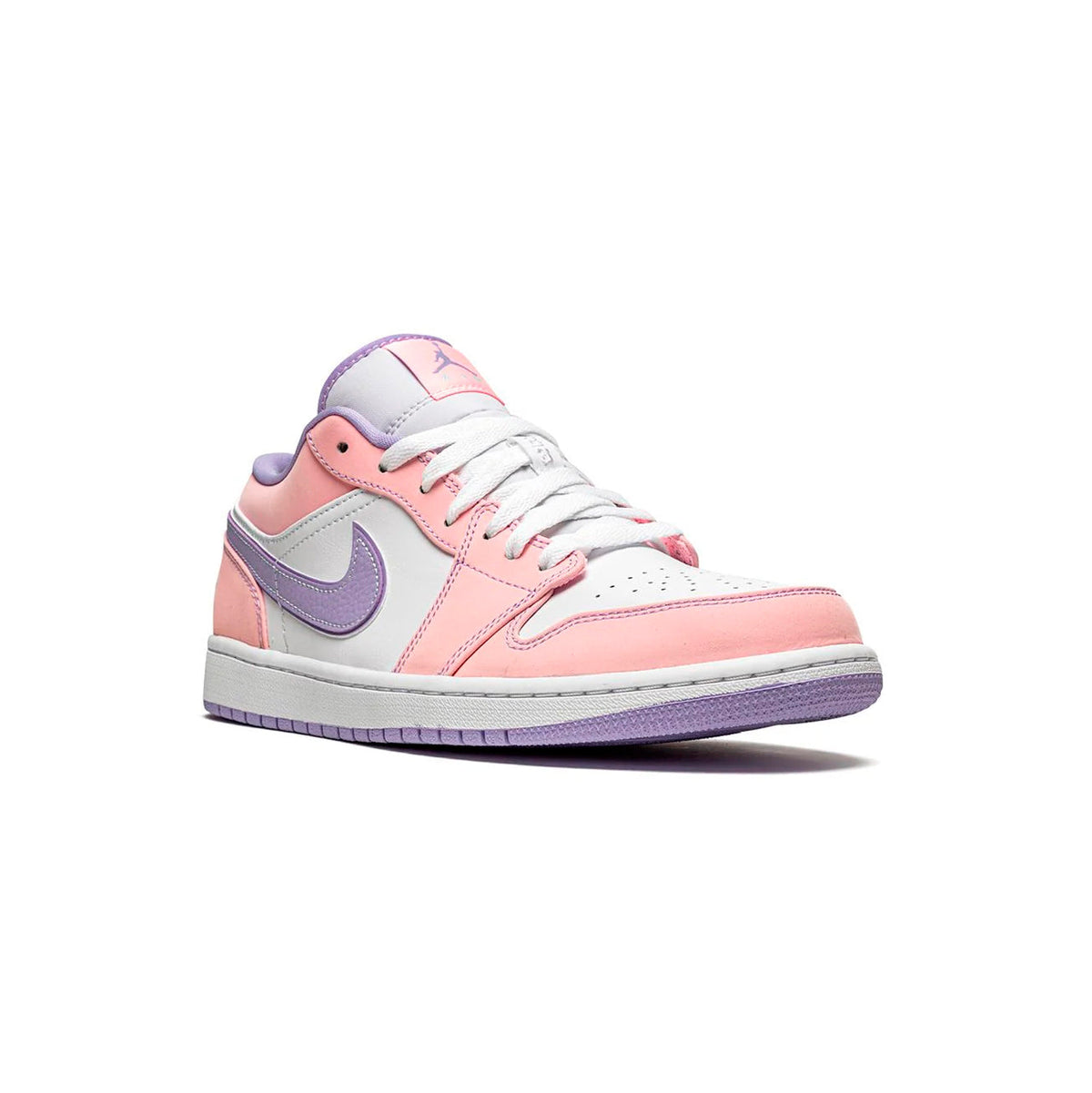 Air Jordan 1 Low Arctic Punch baskets basses femme en cuir blanc rose, vue de face