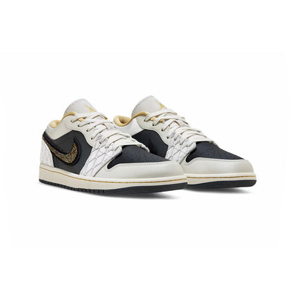 Air Jordan 1 Low Beaded Swoosh baskets basses homme et femme en cuir multicolore, vue de face
