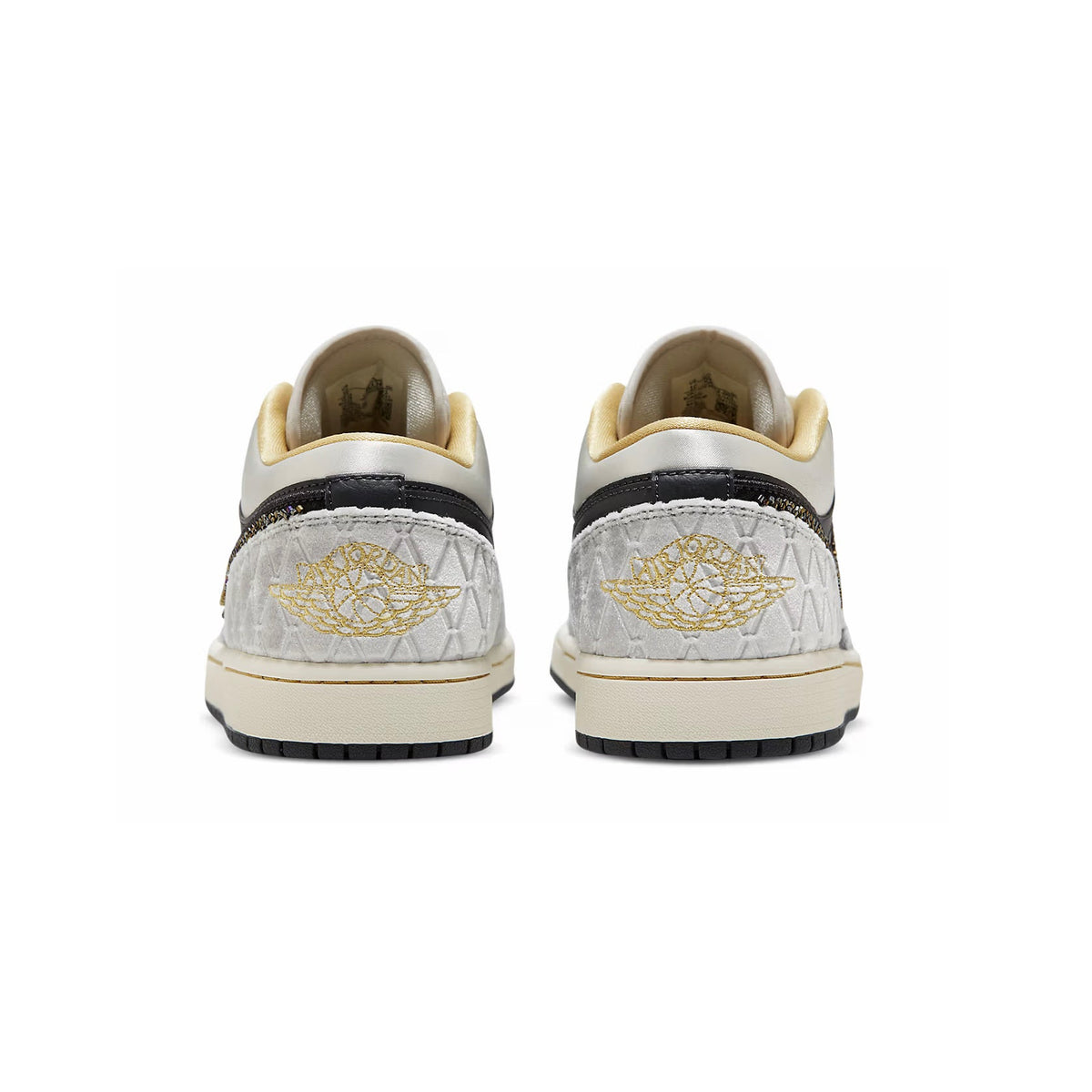 Air Jordan 1 Low Beaded Swoosh baskets basses homme et femme en cuir multicolore, détail semelle