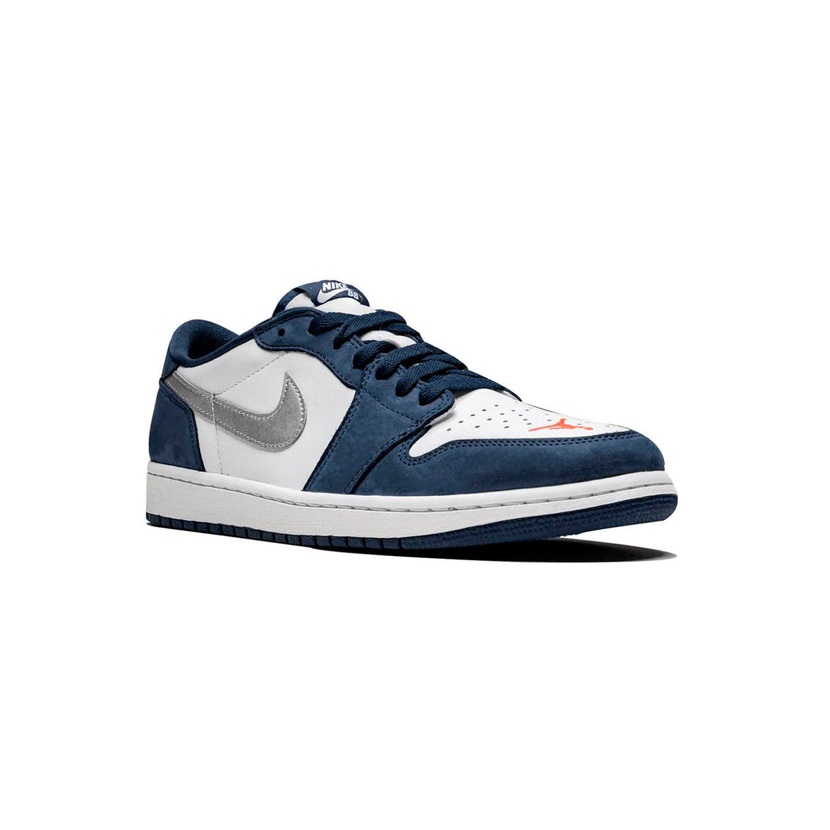 Air Jordan 1 Low Eric Koston Midnight Navy baskets basses homme et femme en cuir bleu, vue de face