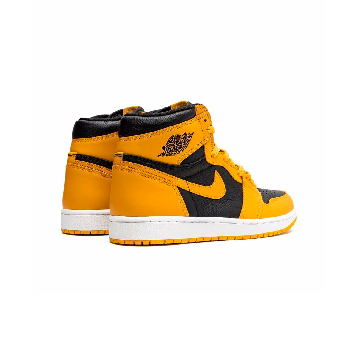 Air Jordan 1 High Pollen baskets montantes homme et femme en cuir jaune, détail semelle