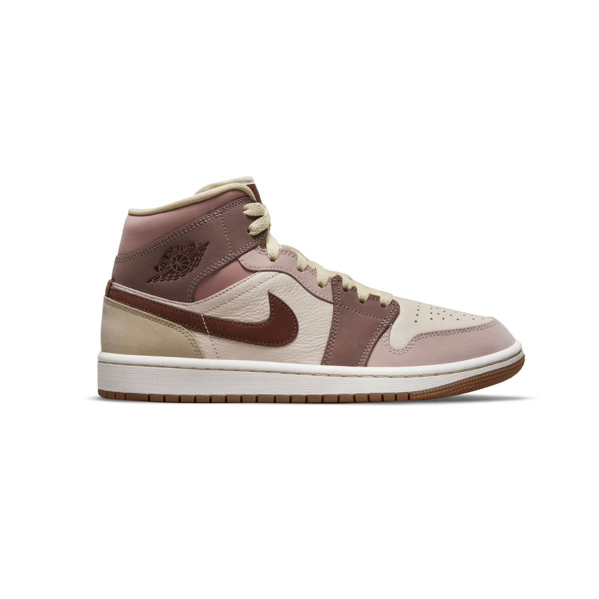 Air Jordan 1 Mid Dark Pony Smoky Mauve baskets mi-montantes homme et femme en cuir violet, vue de profil