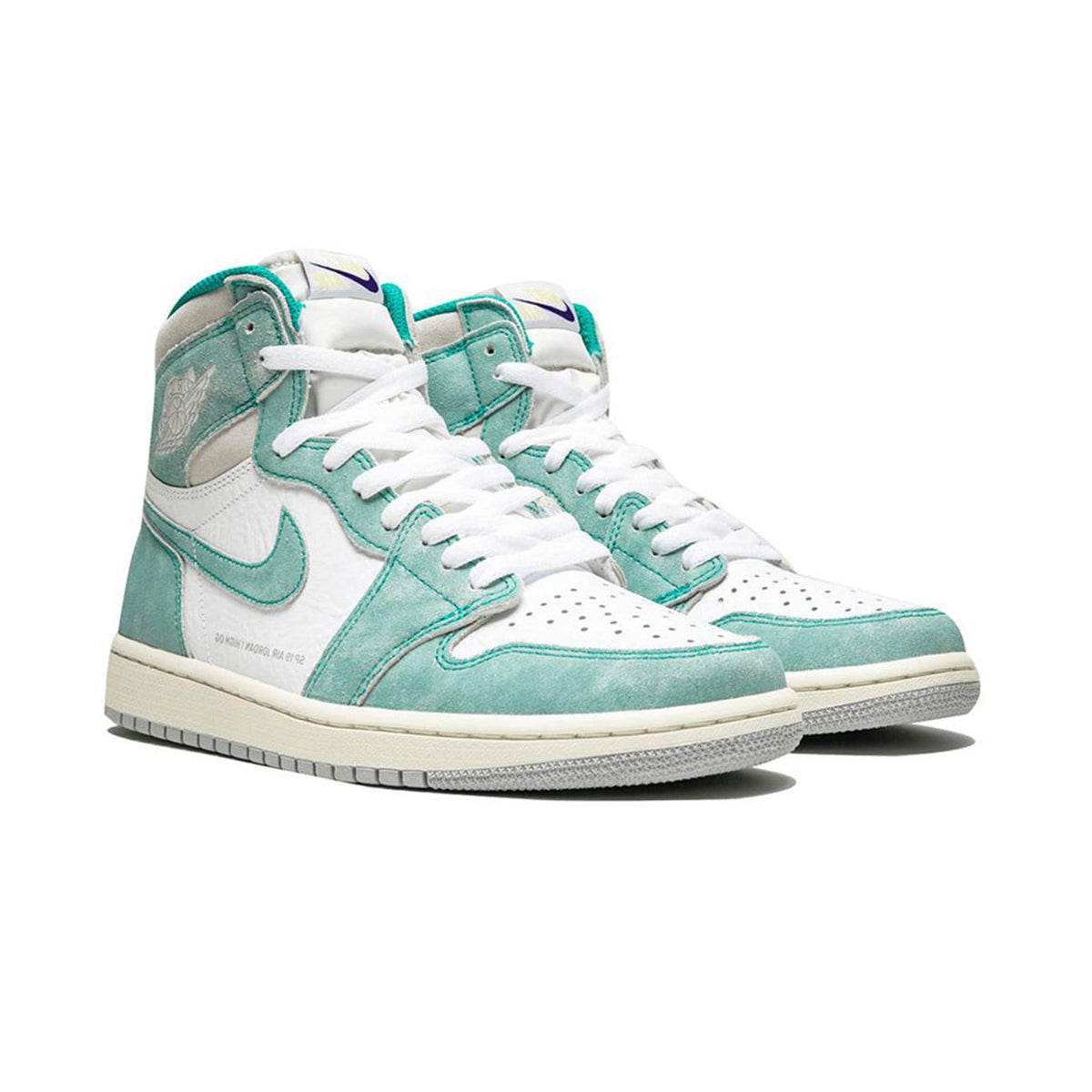 Air Jordan 1 High Turbo Green baskets montantes homme et femme en cuir vert, vue de face