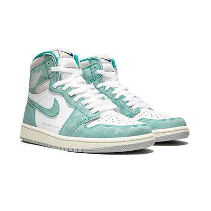 Air Jordan 1 High Turbo Green baskets montantes homme et femme en cuir vert, vue de face