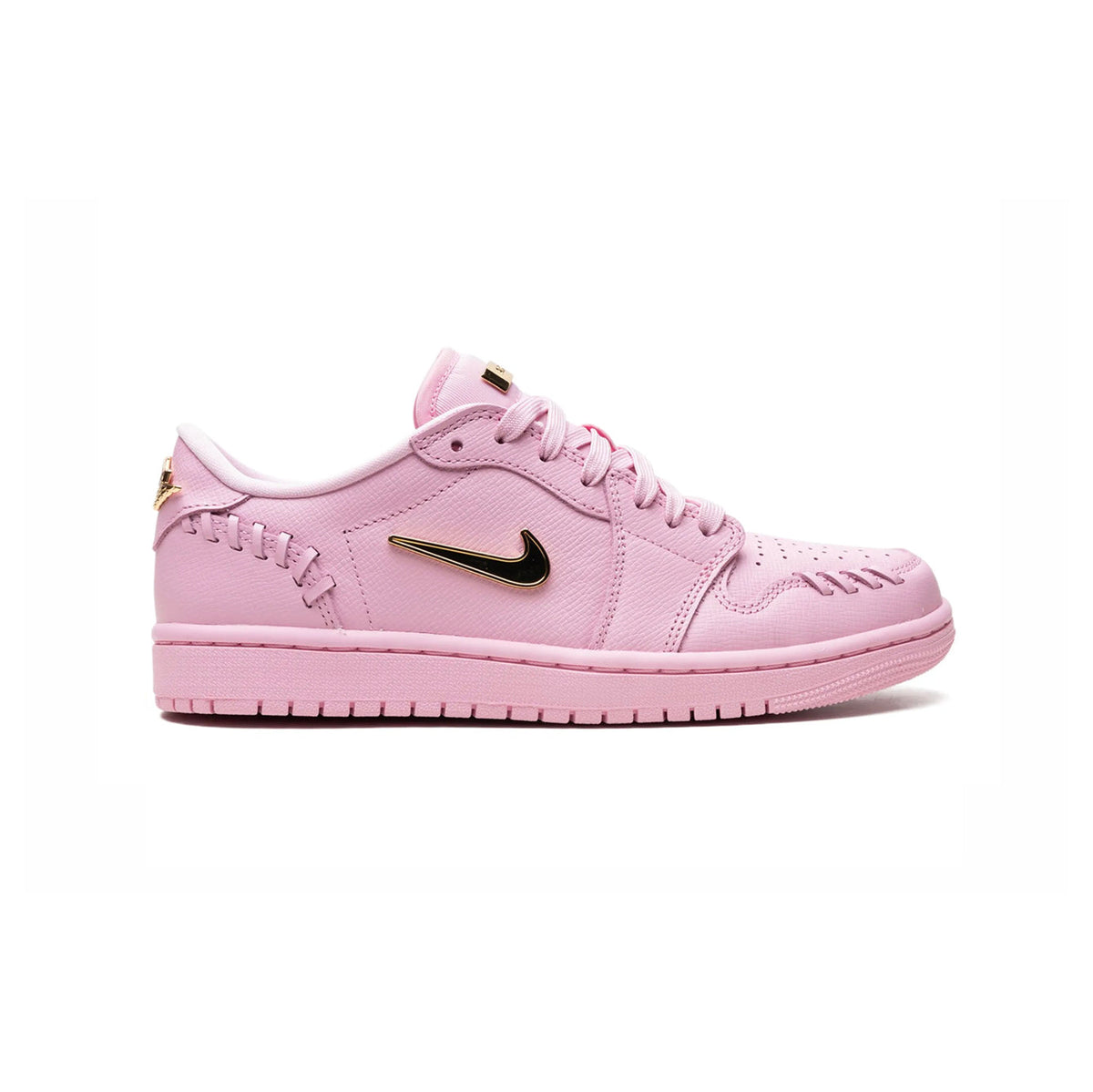 Air Jordan 1 Low Method of Make Perfect Pink baskets basses femme en cuir rose, vue de profil