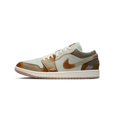 Air Jordan 1 Low Multi-Color Sail Light Bone baskets basses homme et femme en cuir blanc beige, vue arrière
