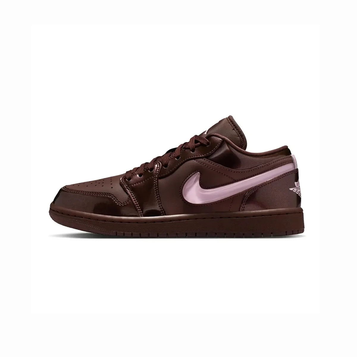 Air Jordan 1 Low Valentine's Day Chocolate baskets basses homme et femme en cuir marron, vue arrière