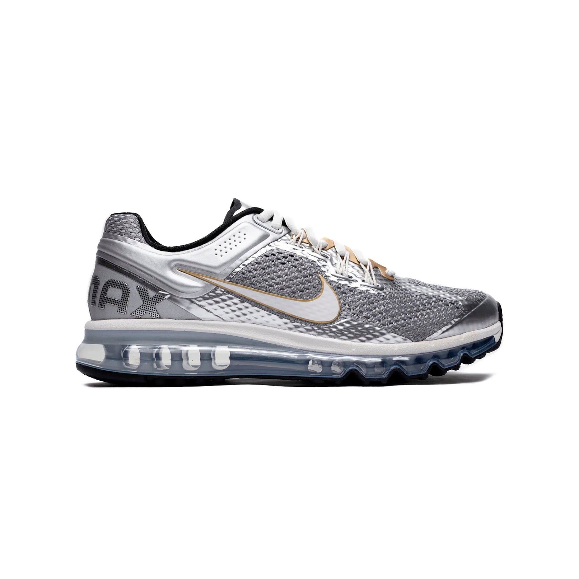 nike air max 2013 metallic silver gold baskets vue latérale
