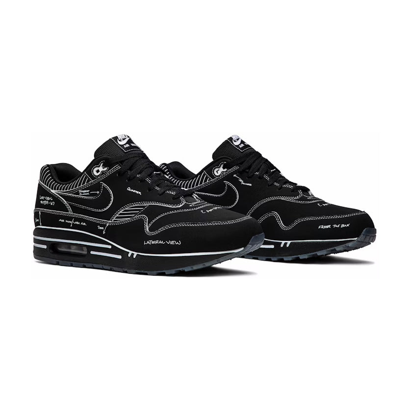 Nike Air Max 1 Sketch Schematic Black, Baskets Lifestyle Unisexe – photo 2
