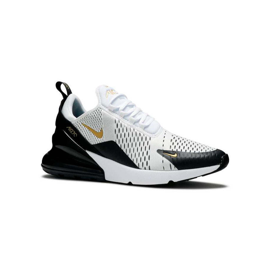 Nike Air Max 270 White Metallic Gold Black, Baskets Lifestyle Unisexe Mesh – photo 2