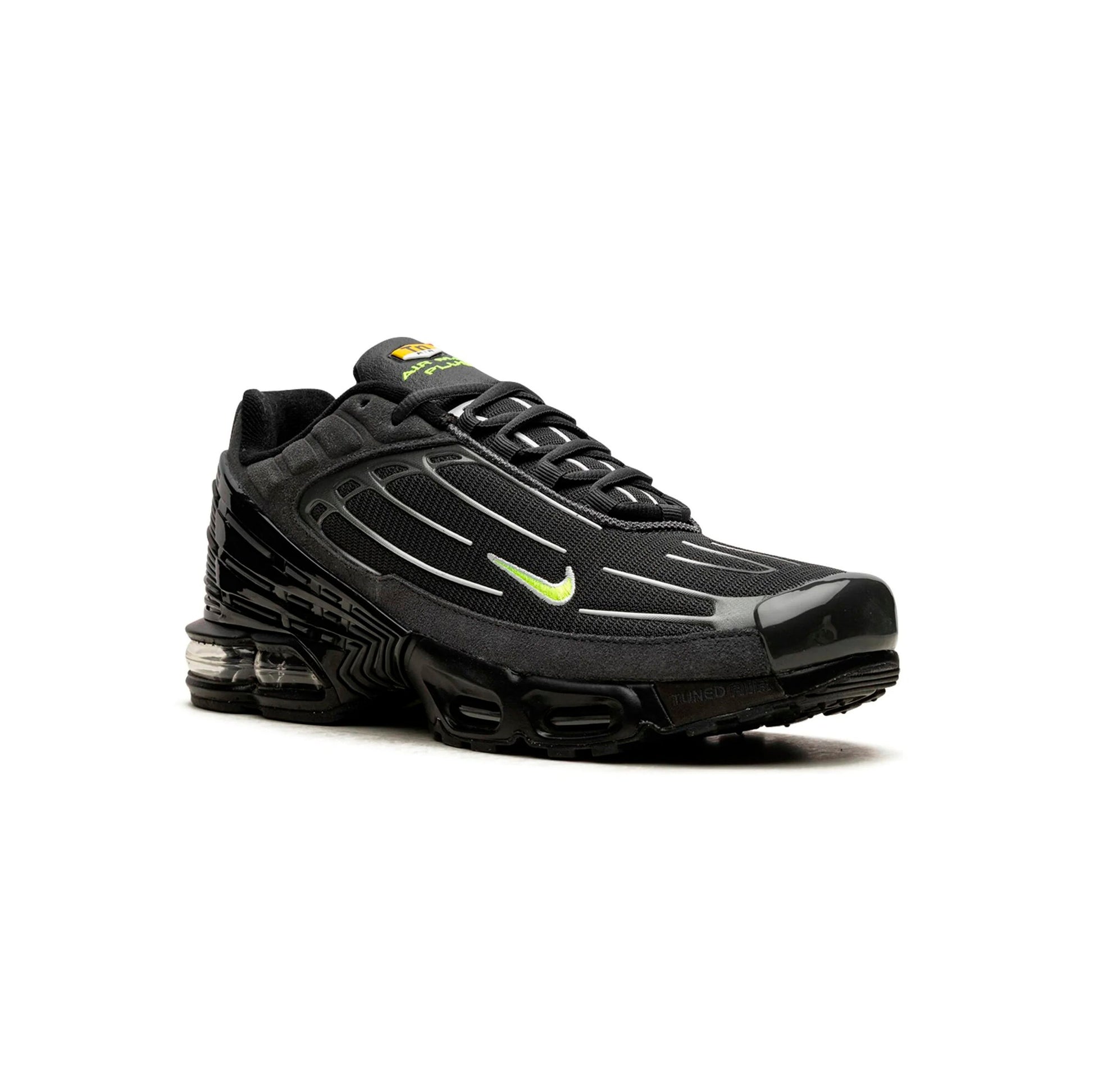 Nike Air Max Plus 3 Black Volt, Baskets Lifestyle Unisexe Cuir et Mesh – photo 2
