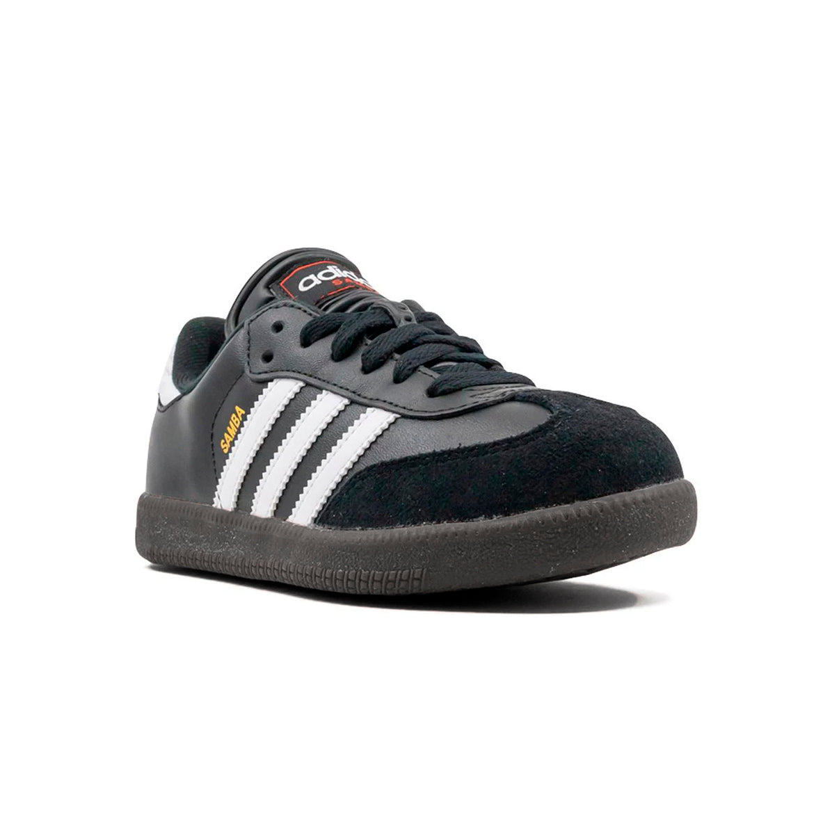 Adidas Samba Triple Black baskets basses enfant en cuir et daim noir, vue de face