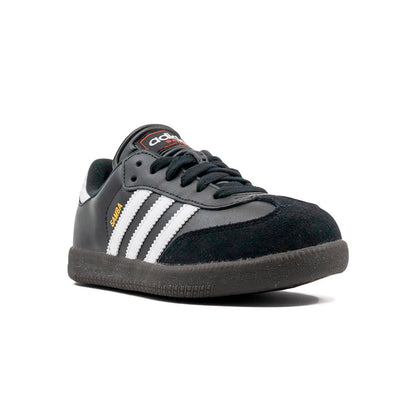 Adidas Samba Triple Black baskets basses enfant en cuir et daim noir, vue de face