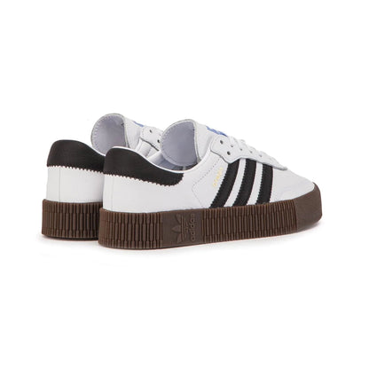 Adidas Samba rose White baskets basses homme et femme en cuir et daim blanc, détail semelle