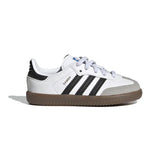Adidas Samba Enfant Blanc, Baskets Basses en Cuir et Daim, Semelle en Gomme