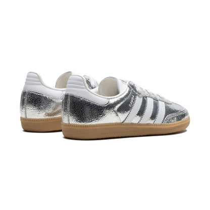Sneakers basses Adidas Samba silver metallic cracked unisexe