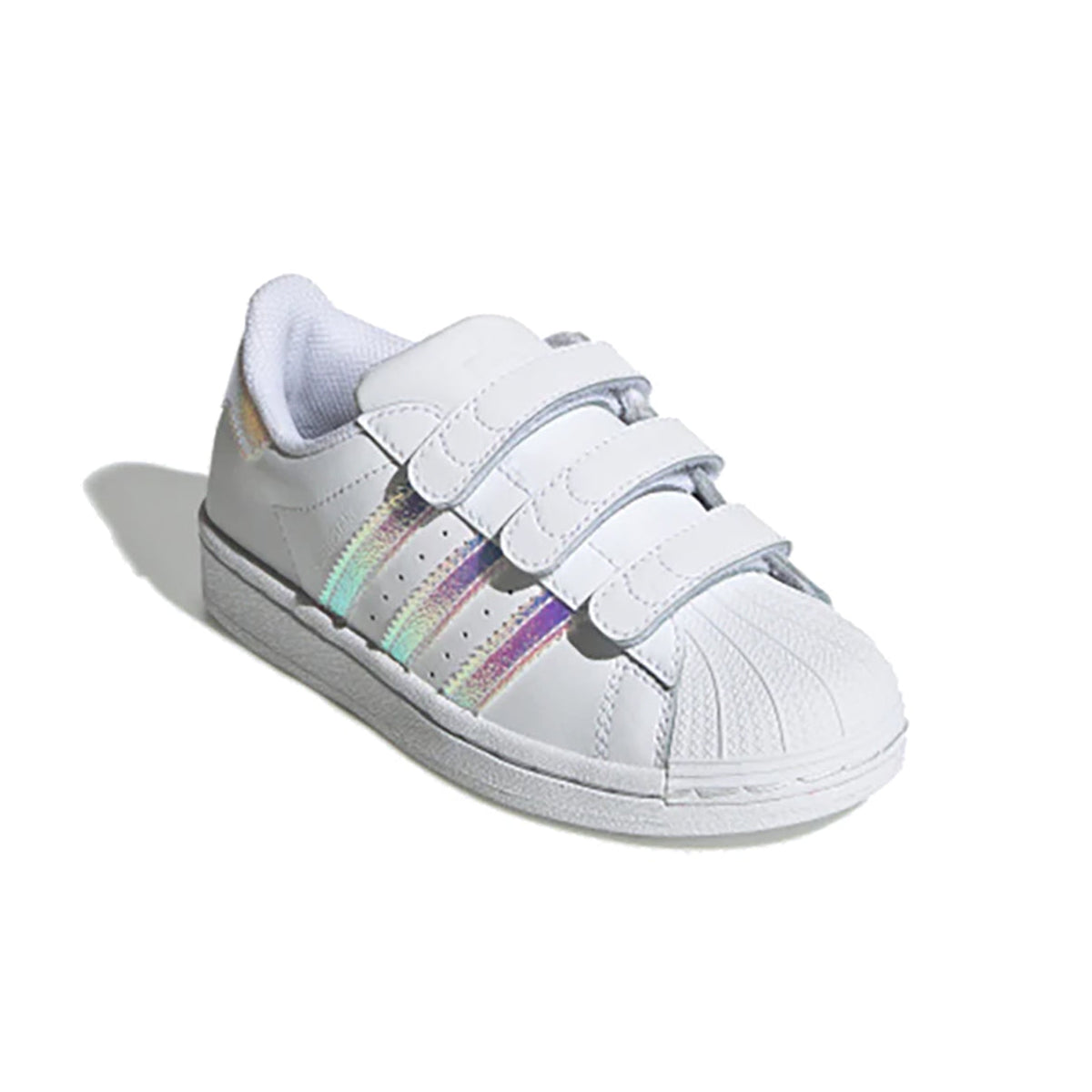 Adidas Superstar Iridescent baskets basses enfant en cuir irisé, vue de face