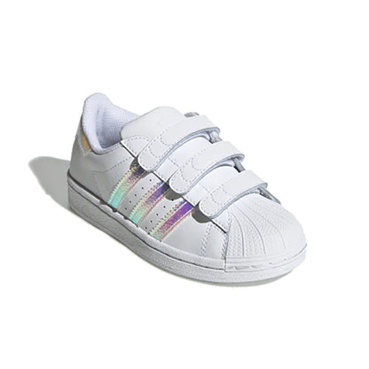 Adidas Superstar Iridescent baskets basses enfant en cuir irisé, vue de face