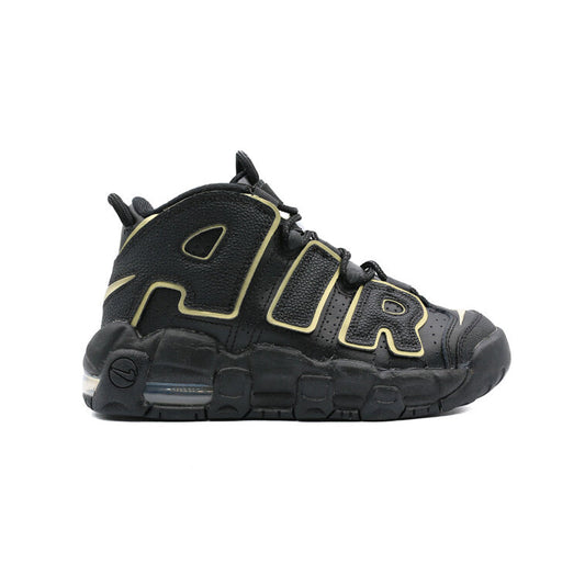 Nike Air More Uptempo GS Black Metallic Gold Star Baskets Noir Or Mixte - 1