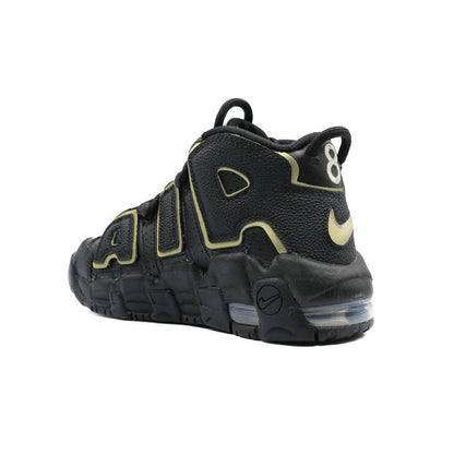 Nike Air More Uptempo GS Black Metallic Gold Star Baskets Noir Or Mixte - 3