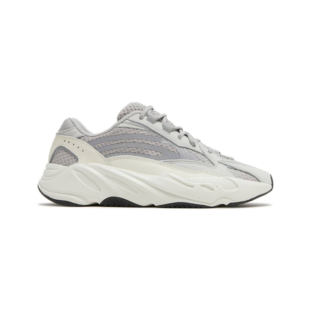 Adidas Yeezy 700 V2 Static baskets homme et femme en daim, mesh et cuir synthétique multicolore, vue de profil