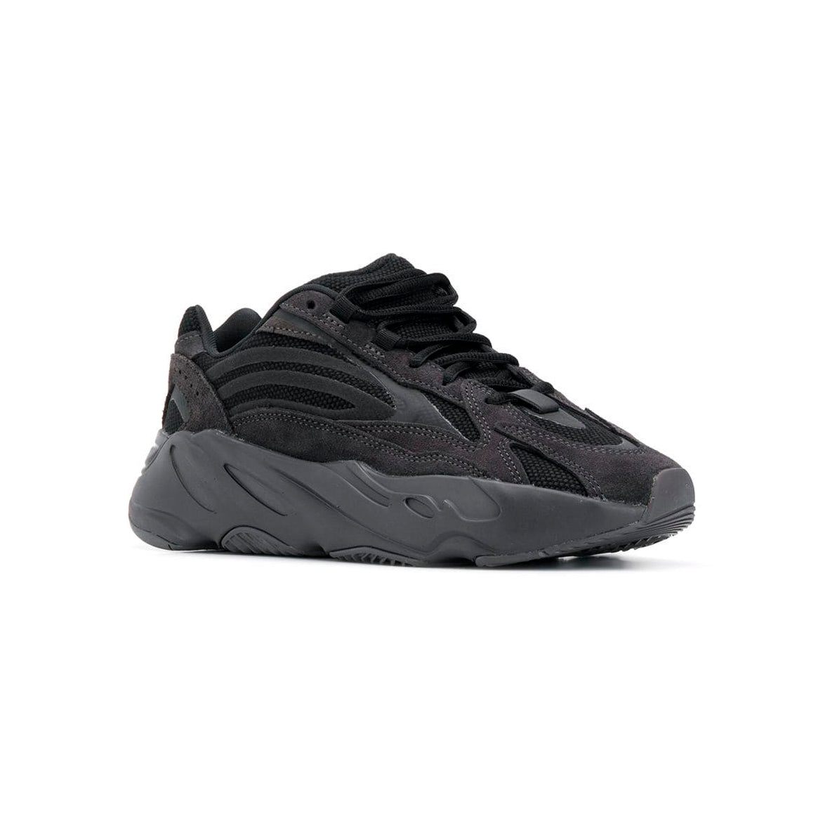 Adidas Yeezy 700 V2 Vanta baskets homme et femme en daim, mesh et cuir synthétique noir, vue de face